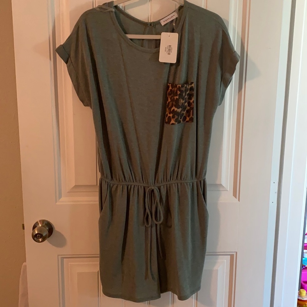 Olive Short Sleeve Romper